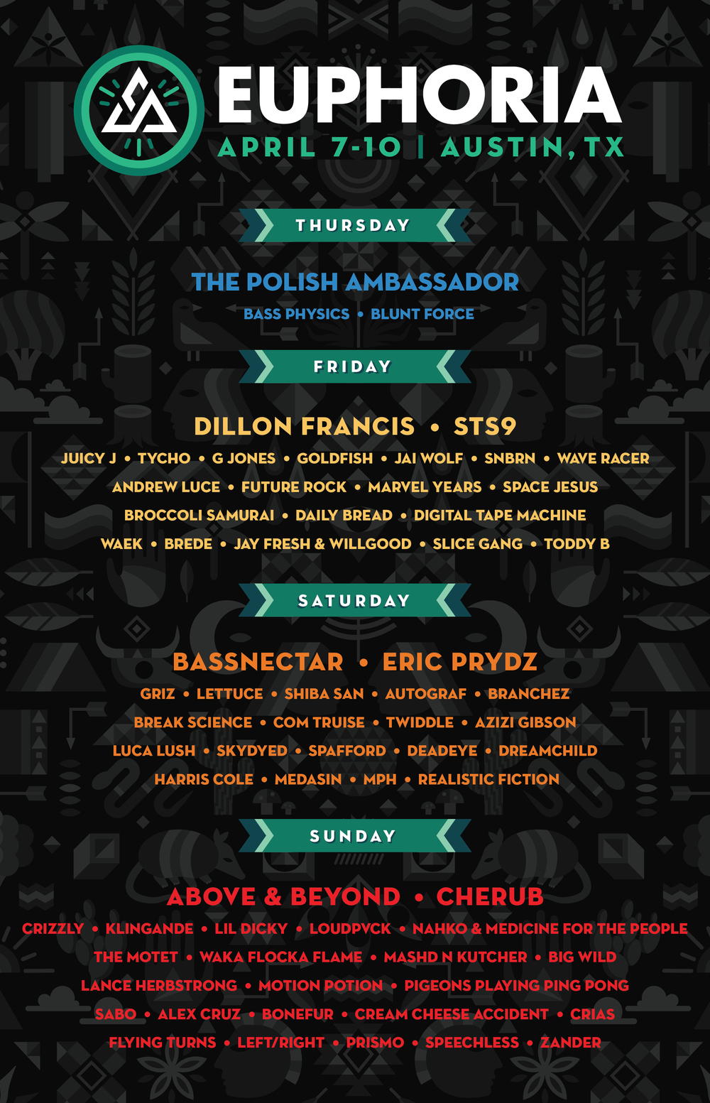 Euphoria 2016 Daily Lineup